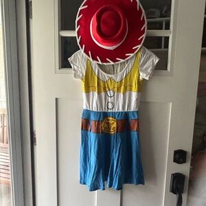 Cowgirl Costume with Hat - Yellow, Blue, Red